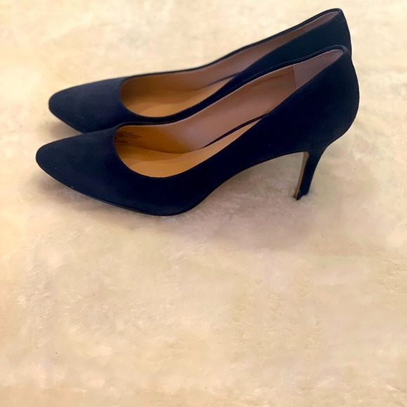 INC International concepts navy blue 3” suede pumps - Picture 3 of 5
